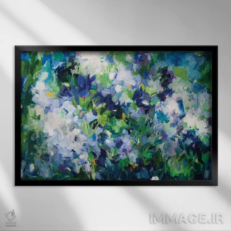 تابلو انتزاعی باغ بی پایان XIII اثر گزیـن پوستما - نمای قابدار مشکی