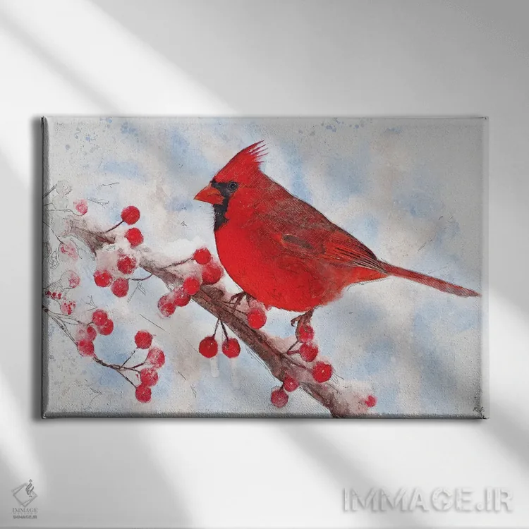 تابلو دکوراتیو پرنده کارباورال اثر راب فرانسیس - نمای روبهرو روی دیوار