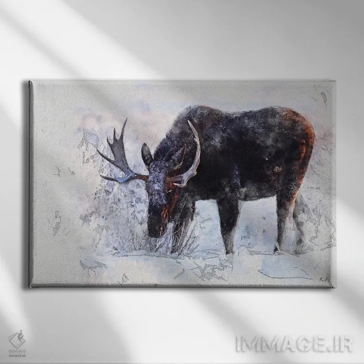 تابلو دکوراتیو گوزن شمالی I اثر راب فرانسیس - نمای روبهرو روی دیوار