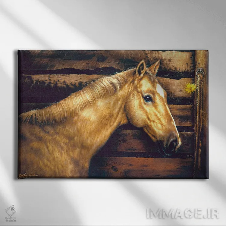 تابلو دکوراتیو داخل اصطبل اثر گرگ جوردانو - نمای روبهرو روی دیوار