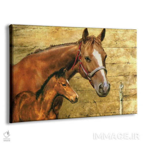 تابلو دکوراتیو مباورها و کره اسب اثر گرگ جوردانو - نمای پرسپکتیو محصول