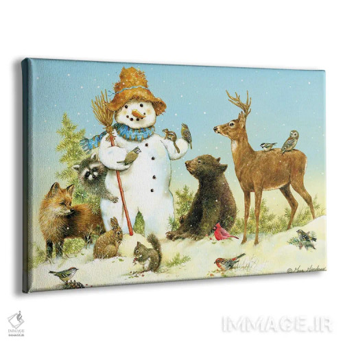 تابلو دکوراتیو آدم برفی و حیوانات اثر گرگ جوردانو - نمای پرسپکتیو محصول