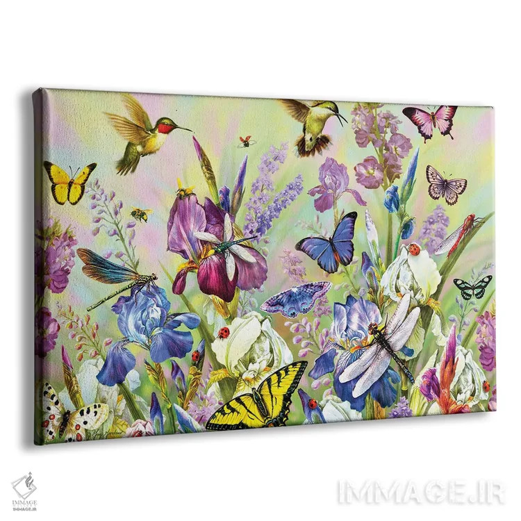 تابلو دکوراتیو مرغ مگس خوار و سنجاقک ها اثر گرگ جوردانو - نمای پرسپکتیو محصول