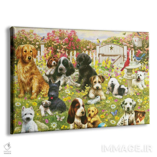 تابلو دکوراتیو مهدکودک سگ ها اثر گرگ جوردانو - نمای پرسپکتیو محصول