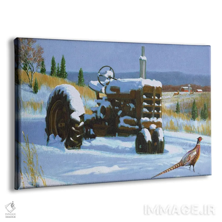تابلو دکوراتیو تراکتور زمستانی و قرقاول اثر جی. چارلز - نمای پرسپکتیو محصول