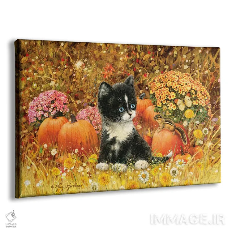 تابلو دکوراتیو گربه پاییزی اثر گرگ جوردانو - نمای پرسپکتیو محصول