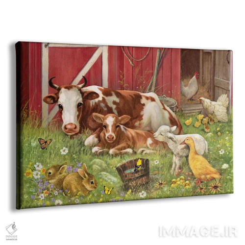 تابلو دکوراتیو بچه های حیوانات مزرعه اثر گرگ جوردانو - نمای پرسپکتیو محصول