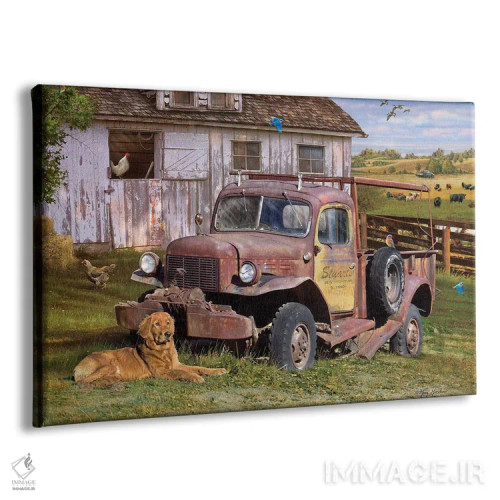 تابلو دکوراتیو کامیون قدیمی استوارت اثر گرگ جوردانو - نمای پرسپکتیو محصول