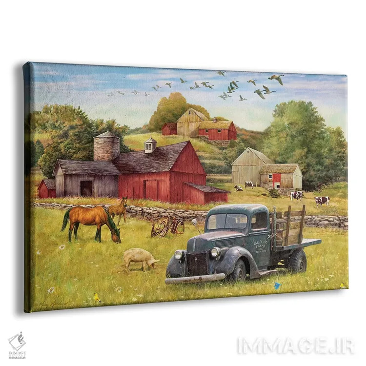 تابلو دکوراتیو مزارع تالی هو و کامیون اثر گرگ جوردانو - نمای پرسپکتیو محصول