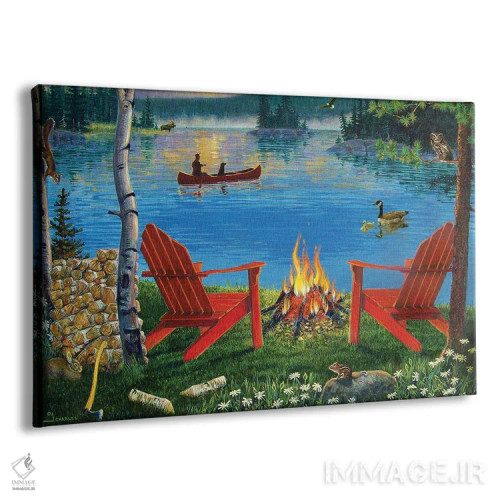تابلو دکوراتیو صندلی های آدیرونداک کنار دریاچه اثر جی. چارلز - نمای پرسپکتیو محصول