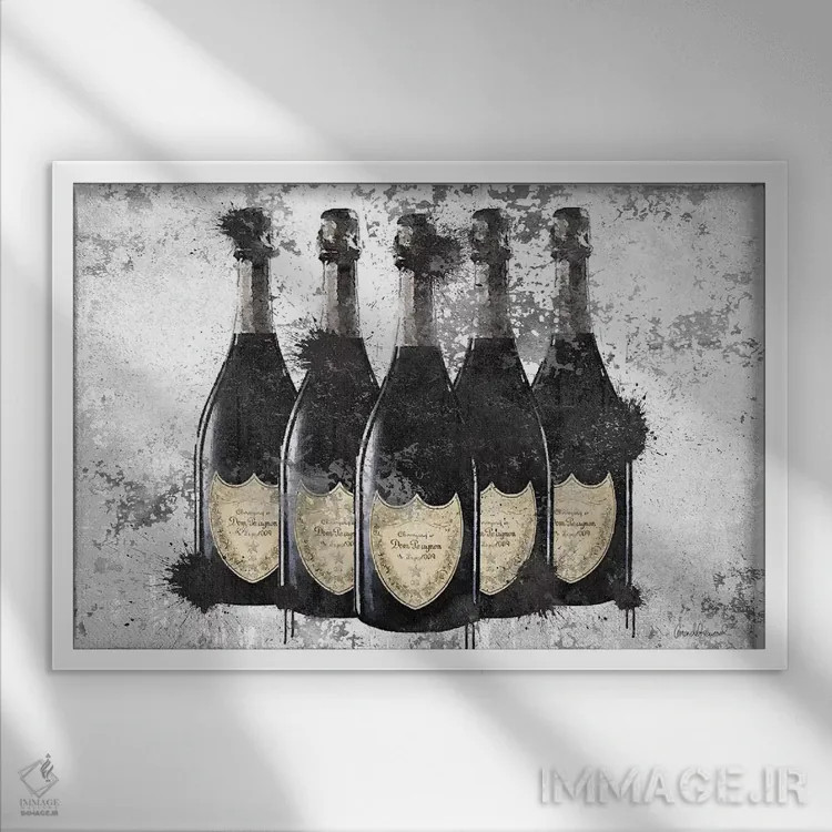 تابلو دکوراتیو شامپاین II اثر آماندا گرینوود - نمای قابدار سفید