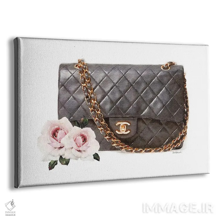 تابلو دکوراتیو کیف دوخته شده با گل رز اثر آماندا گرینوود - نمای پرسپکتیو محصول