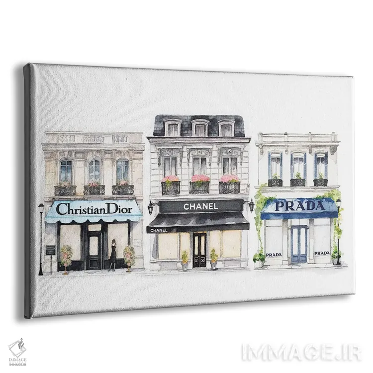 تابلو دکوراتیو ست فروشگاه های پاریس اثر آماندا گرینوود - نمای پرسپکتیو محصول