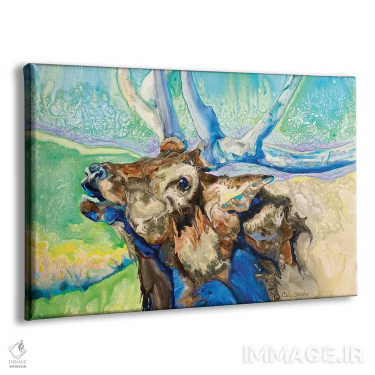 تابلو دکوراتیو گوزن تنها اثر کالی گاریس - نمای پرسپکتیو محصول