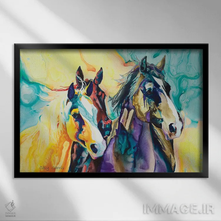 تابلو دکوراتیو آیسیرها اثر کالی گاریس - نمای قابدار مشکی