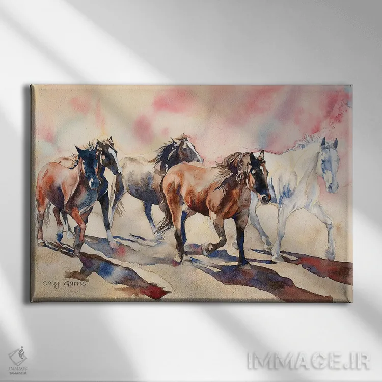 تابلو دکوراتیو حرکت به سوی V اثر کالی گاریس - نمای روبهرو روی دیوار