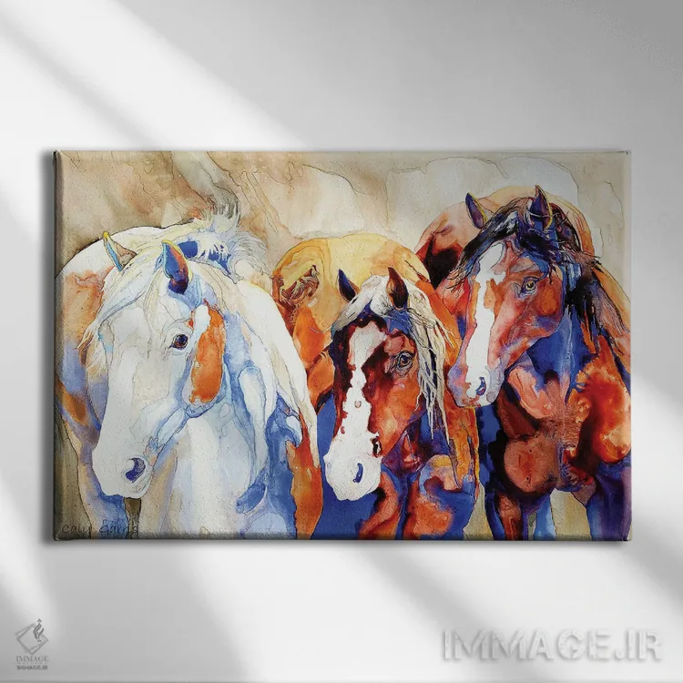 تابلو دکوراتیو پاییدن یونجه اثر کالی گاریس - نمای روبهرو روی دیوار