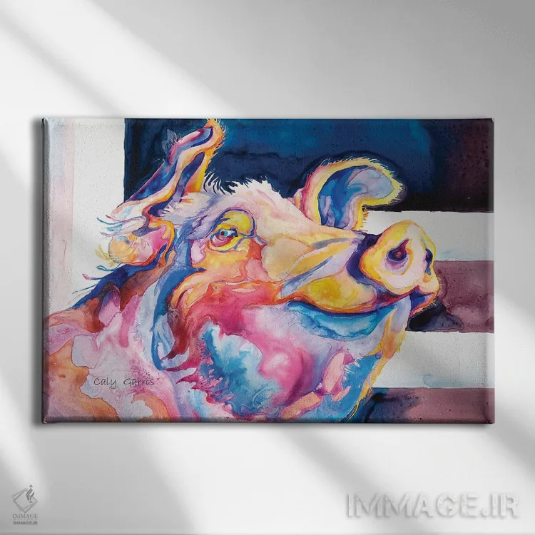 تابلو دکوراتیو لب بوسه ای اثر کالی گاریس - نمای روبهرو روی دیوار