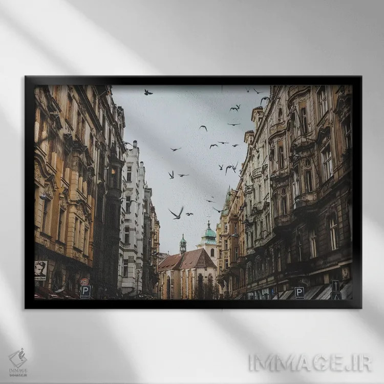 تابلو دکوراتیو پراگ، جمهوری چک II اثر لوک آنتونی گرم - نمای قابدار مشکی