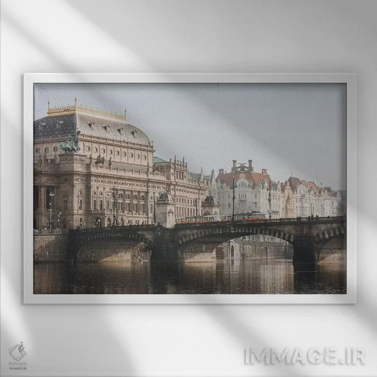 تابلو دکوراتیو پراگ، جمهوری چک III اثر لوک آنتونی گرم - نمای قابدار سفید