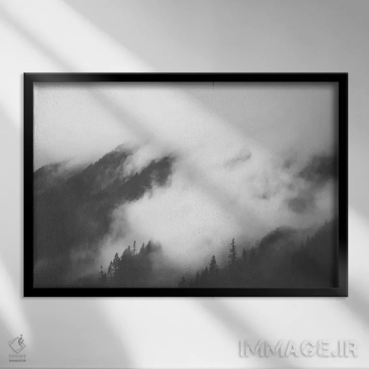 تابلو دکوراتیو مه غلتان I اثر لوک آنتونی گرم - نمای قابدار مشکی