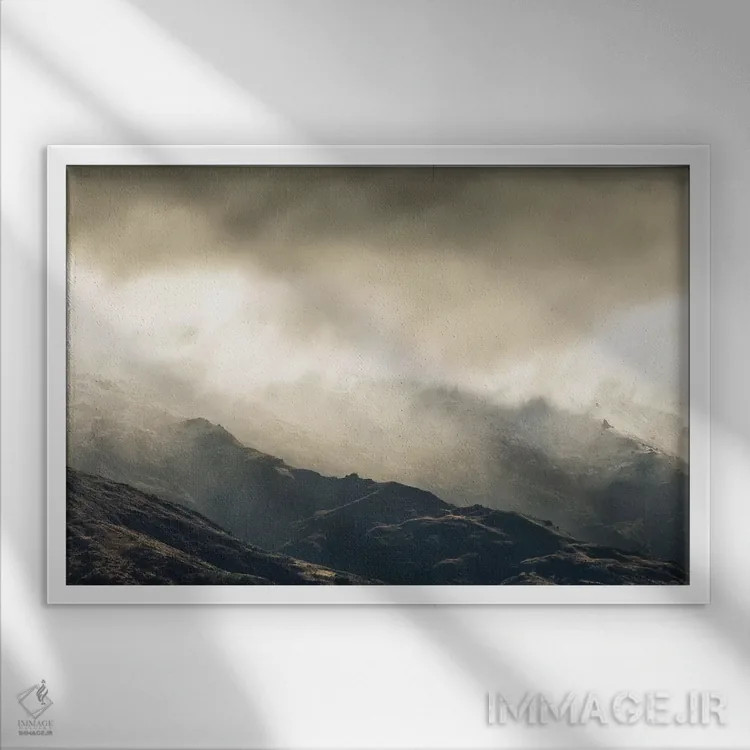 تابلو دکوراتیو واناکا، نیوزیلند اثر لوک آنتونی گرم - نمای قابدار سفید