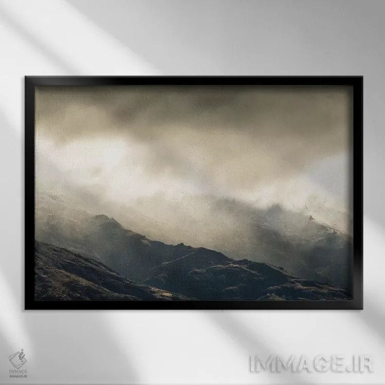 تابلو دکوراتیو واناکا، نیوزیلند اثر لوک آنتونی گرم - نمای قابدار مشکی