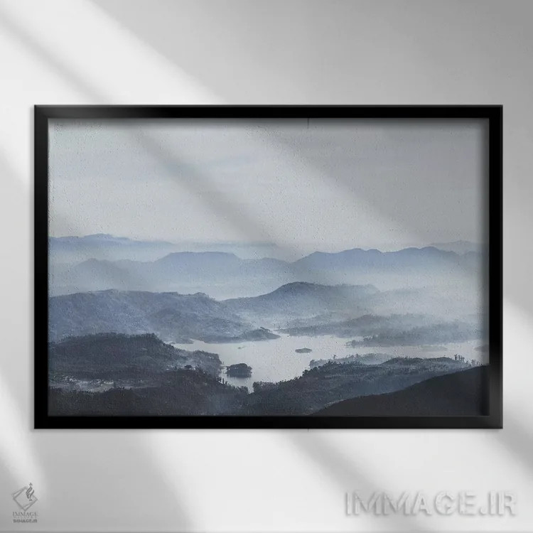 تابلو دکوراتیو قله آدامز، سری لانکا اثر لوک آنتونی گرم - نمای قابدار مشکی