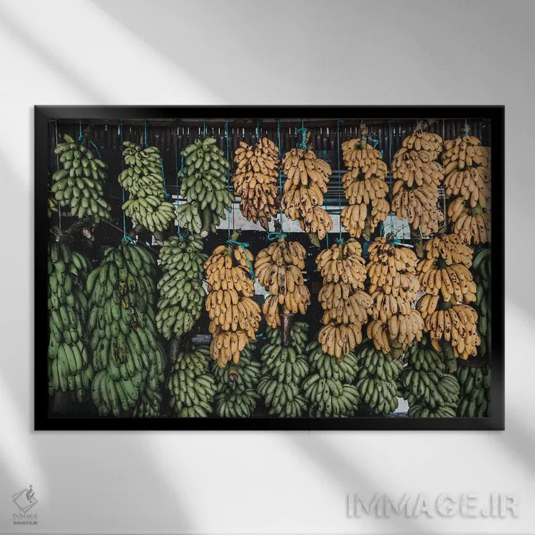 تابلو دکوراتیو غرفه موز، گواتمالا اثر لوک آنتونی گرم - نمای قابدار مشکی