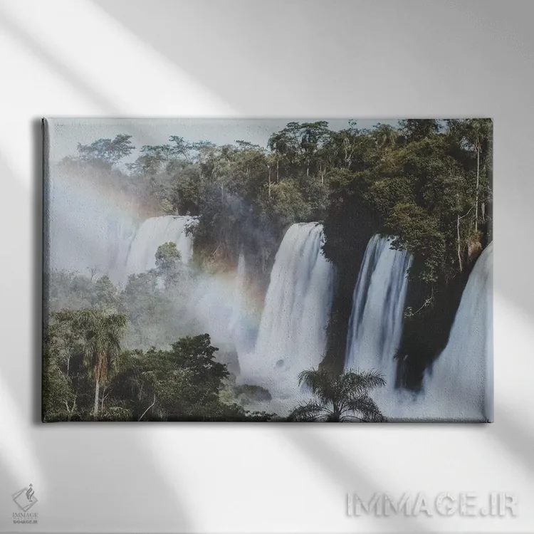 تابلو دکوراتیو آبشار ایگواسو، آرژانتین I اثر لوک آنتونی گرم - نمای روبهرو روی دیوار