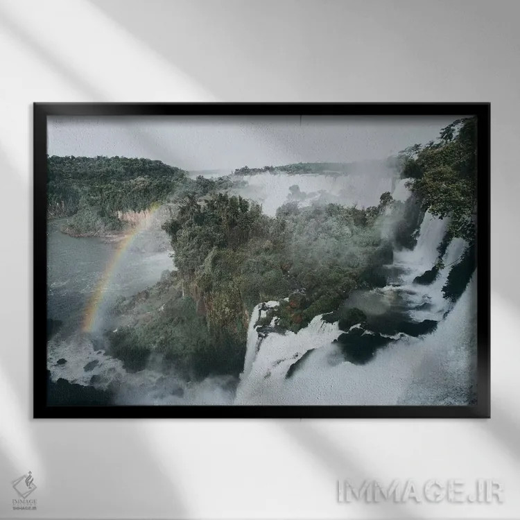 تابلو دکوراتیو آبشار ایگواسو، آرژانتین II اثر لوک آنتونی گرم - نمای قابدار مشکی