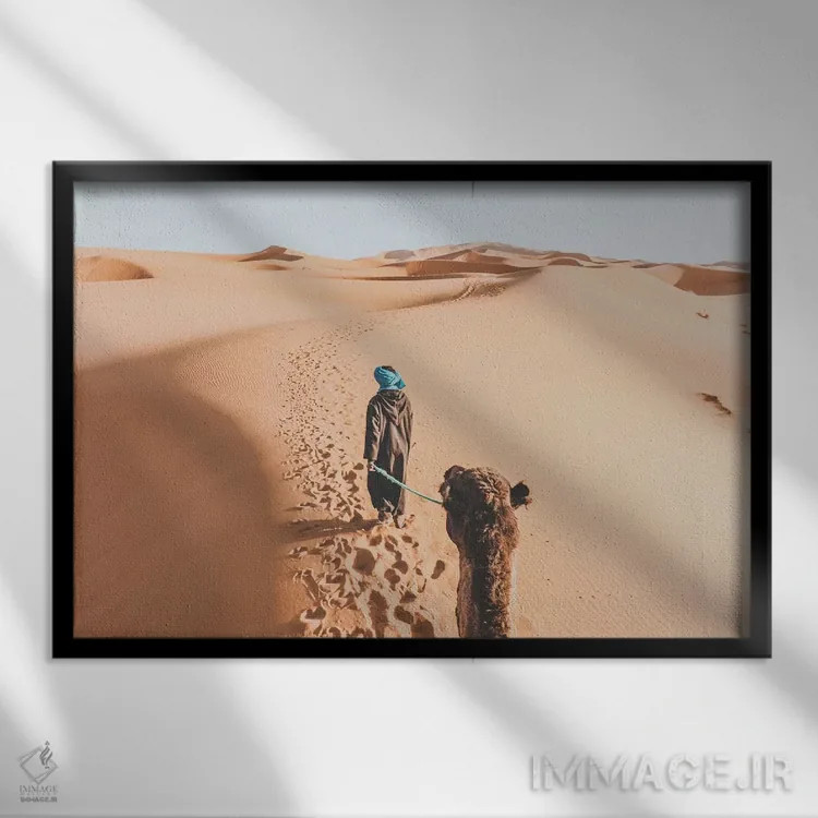 تابلو دکوراتیو بیابان صحرا - ۲ اثر لوک آنتونی گرم - نمای قابدار مشکی