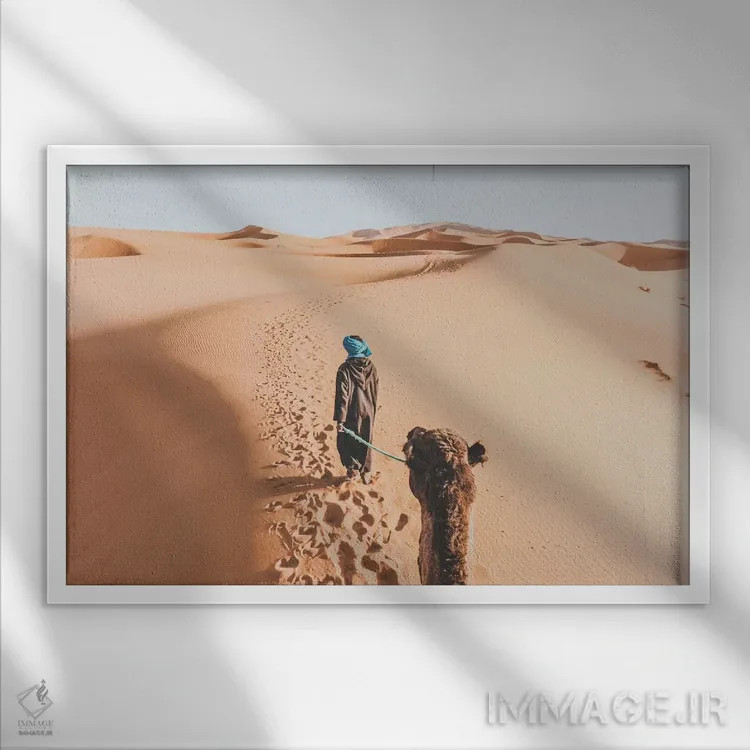 تابلو دکوراتیو بیابان صحرا - ۲ اثر لوک آنتونی گرم - نمای قابدار سفید