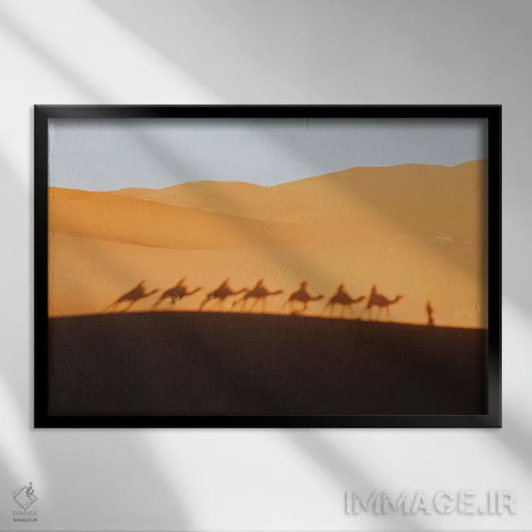 تابلو دکوراتیو بیابان صحرا اثر لوک آنتونی گرم - نمای قابدار مشکی