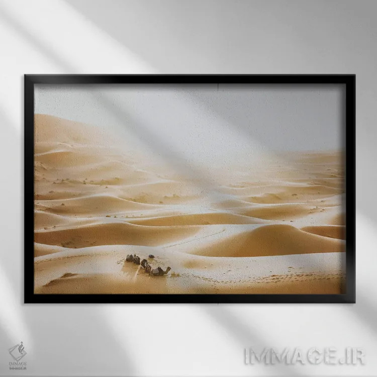 تابلو دکوراتیو بیابان صحرا - ۳ اثر لوک آنتونی گرم - نمای قابدار مشکی