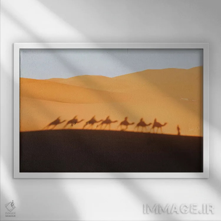 تابلو دکوراتیو بیابان صحرا اثر لوک آنتونی گرم - نمای قابدار سفید