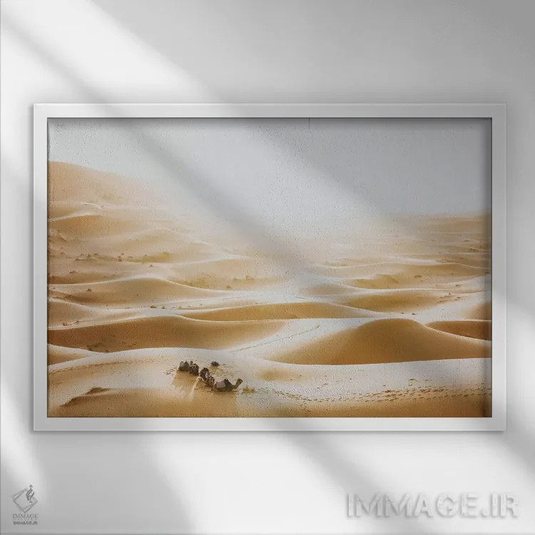 تابلو دکوراتیو بیابان صحرا - ۳ اثر لوک آنتونی گرم - نمای قابدار سفید