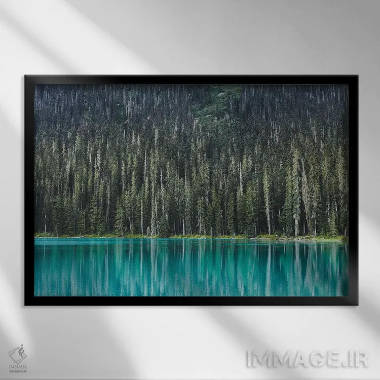 تابلو دکوراتیو دریاچه جفر اثر لوک آنتونی گرم - نمای قابدار مشکی