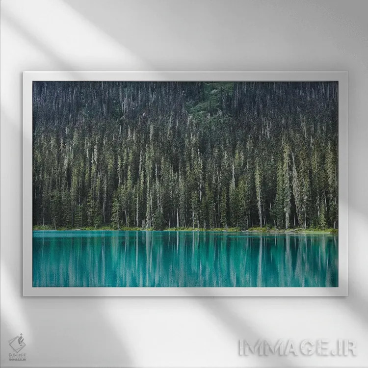 تابلو دکوراتیو دریاچه جفر اثر لوک آنتونی گرم - نمای قابدار سفید