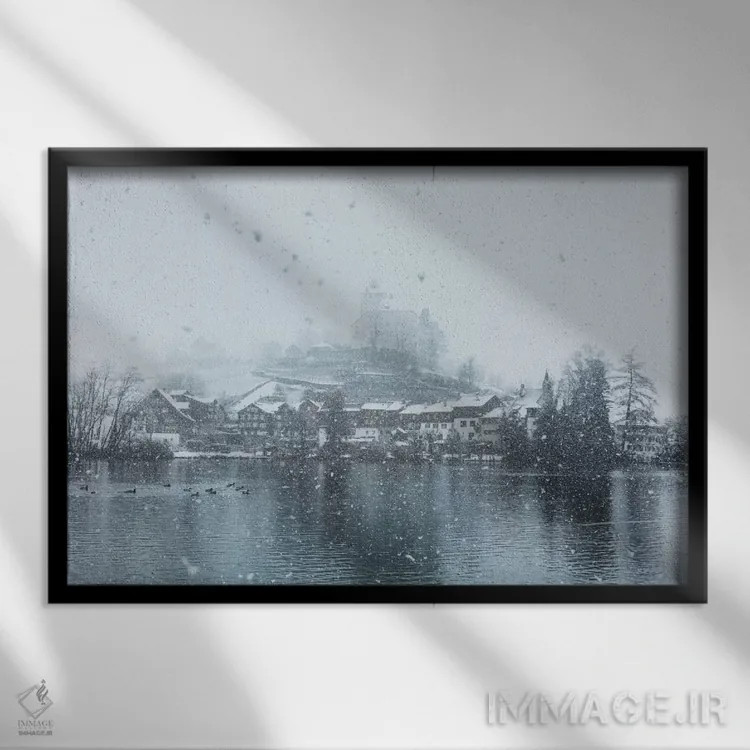 تابلو دکوراتیو بوخس، سوئیس اثر لوک آنتونی گرم - نمای قابدار مشکی