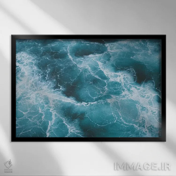 تابلو دکوراتیو اقیانوس الکتریکی اثر لوک آنتونی گرم - نمای قابدار مشکی