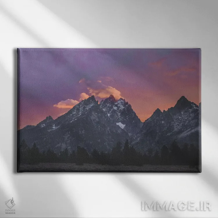 تابلو دکوراتیو تتون بزرگ، وایومینگ اثر لوک آنتونی گرم - نمای روبهرو روی دیوار