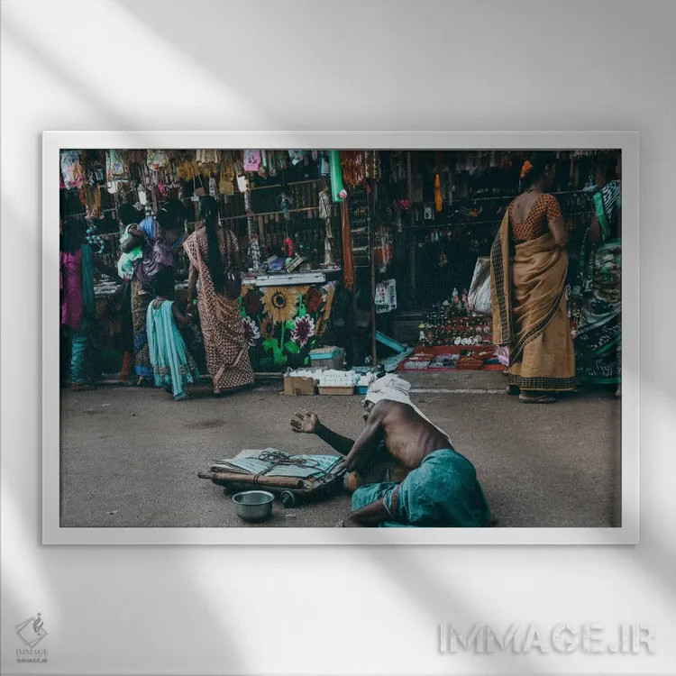 تابلو دکوراتیو گوکارنا، هند اثر لوک آنتونی گرم - نمای قابدار سفید