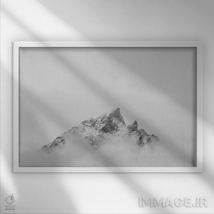 تابلو دکوراتیو تتون بزرگ، وایومینگ اثر لوک آنتونی گرم - نمای قابدار سفید