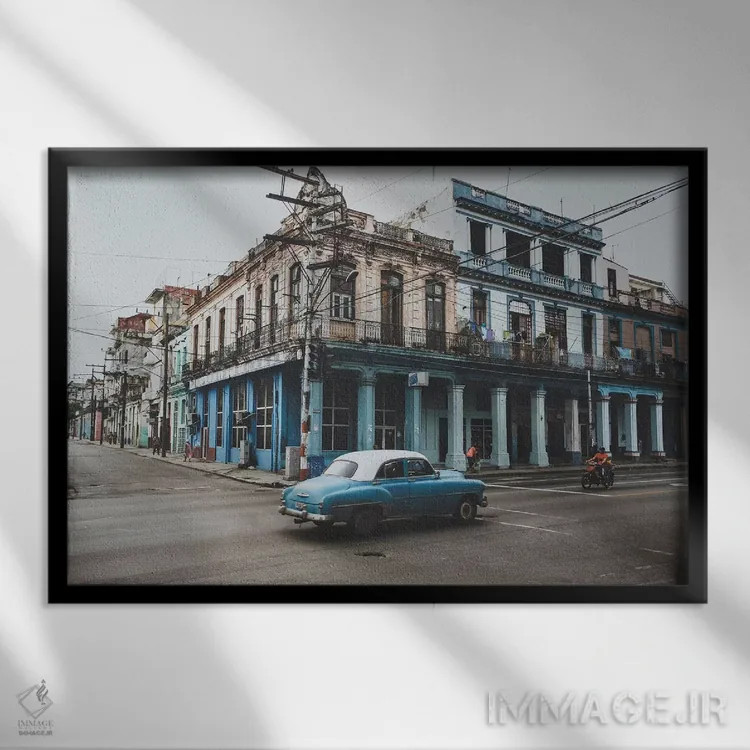 تابلو دکوراتیو هاوانا، کوبا اثر لوک آنتونی گرم - نمای قابدار مشکی