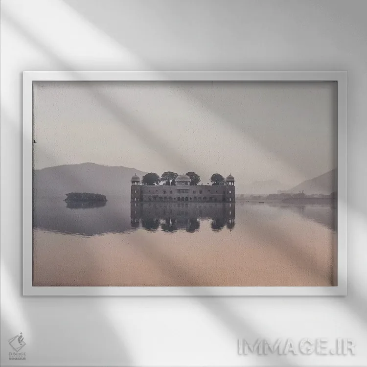 تابلو دکوراتیو جال محل، هند اثر لوک آنتونی گرم - نمای قابدار سفید
