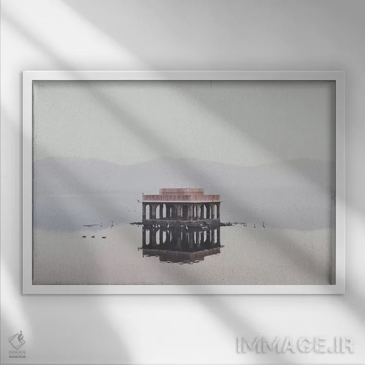 تابلو دکوراتیو جال محل، هند اثر لوک آنتونی گرم - نمای قابدار سفید