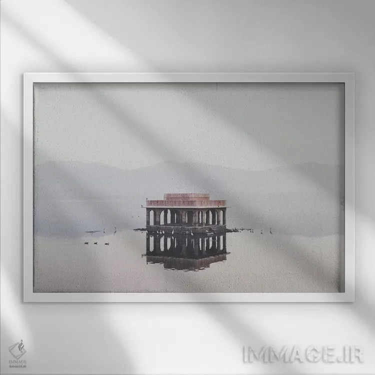 تابلو دکوراتیو جال محل، هند اثر لوک آنتونی گرم - نمای قابدار سفید