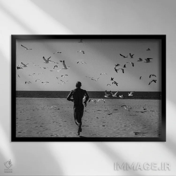 تابلو دکوراتیو ویکتور همراه پرندگان اثر گرگوری پرسکات - نمای قابدار مشکی