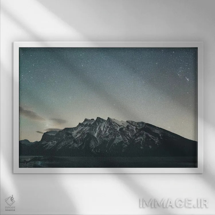 تابلو دکوراتیو دریاچه مینووانکا، آلبرتا اثر لوک آنتونی گرم - نمای قابدار سفید